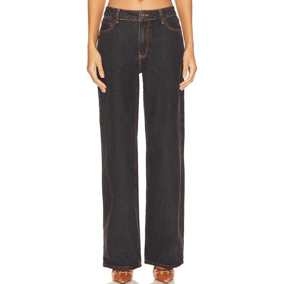 NWT Lioness Top Model Jeans Charcoal Size XXL / 12 Wide Leg Straight Denim Pants - Picture 7 of 15
